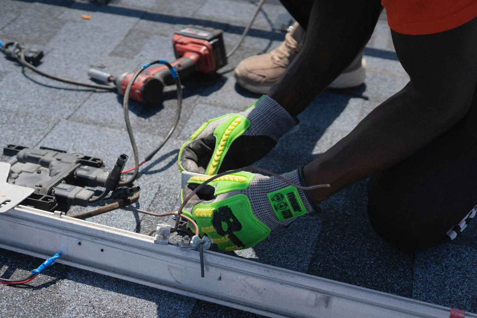 Electrician working on a residential panel